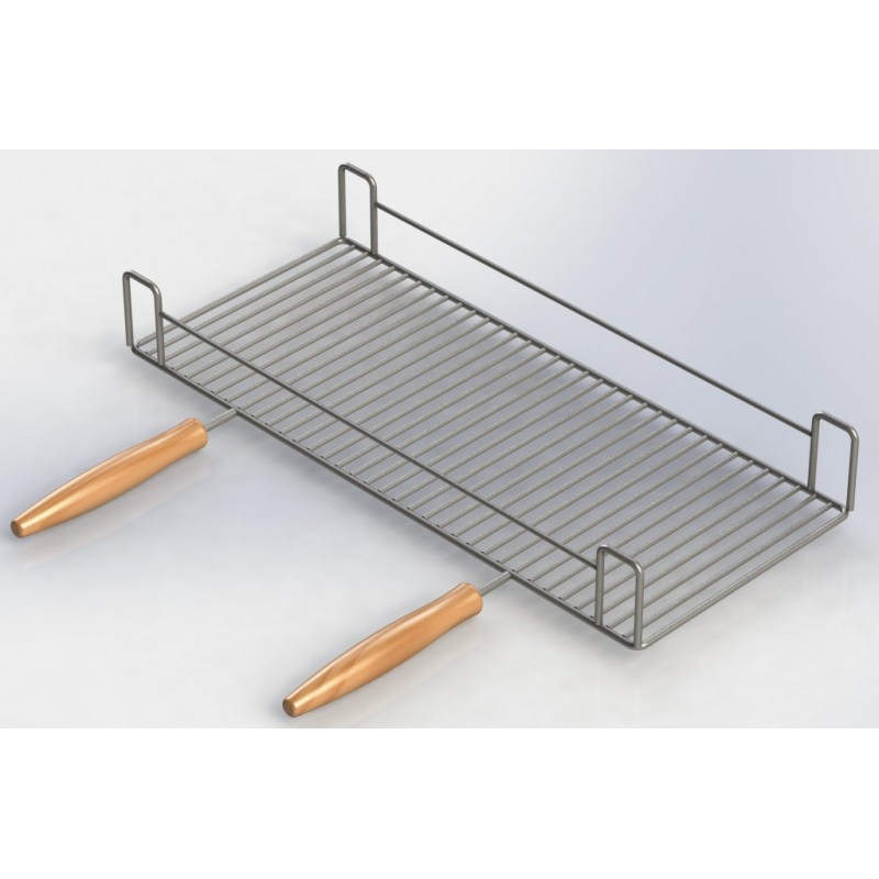 grille en inox multi position pour barbecue au feu de bois