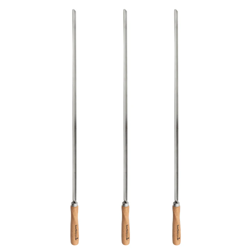 Set 3 brochettes XL en inox pour barbecues