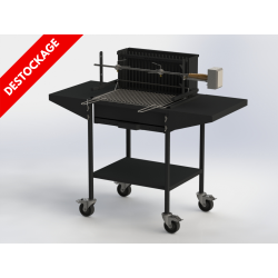 Barbecue 400 acier sur table avec tournebroche